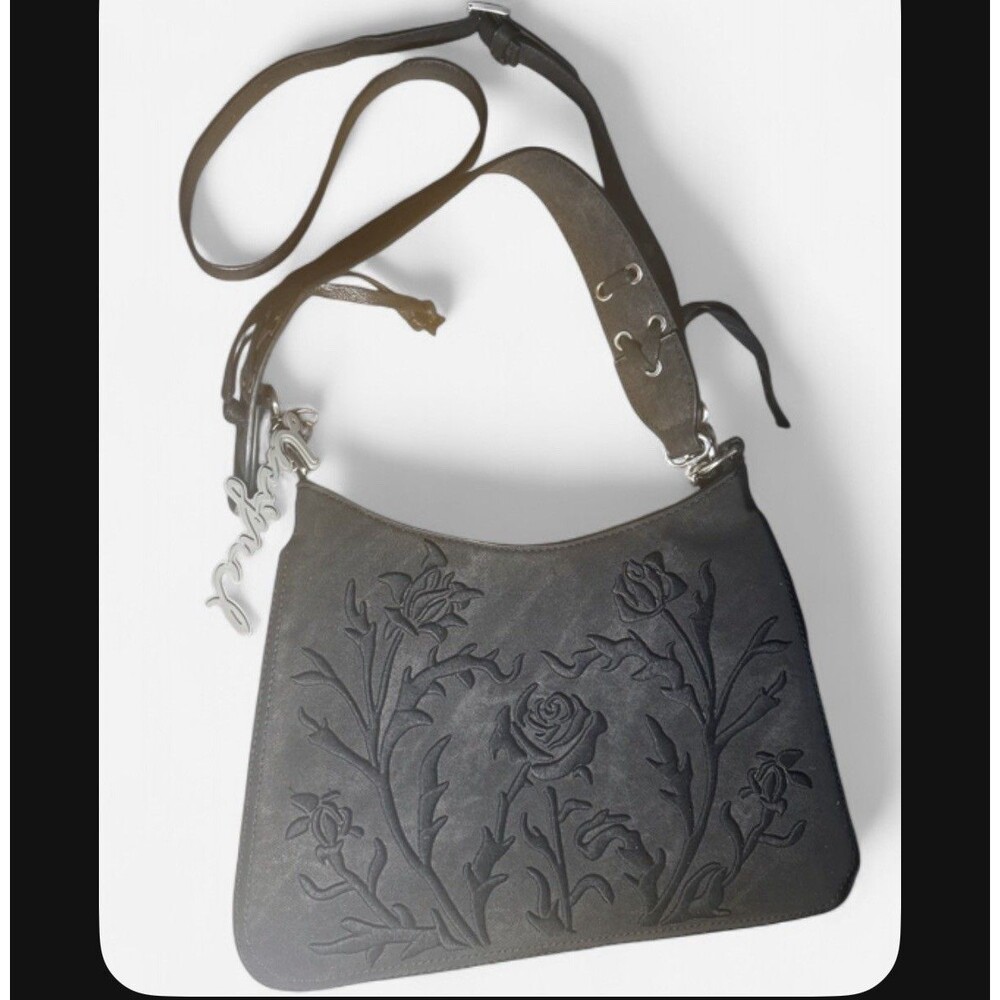 Desigual Black Floral Embroidered Shoulder Bag Adjustable Strap 25WAXP40